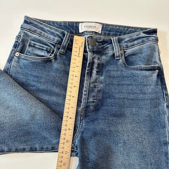 Evereve The Ever Straight Jeans Women Sz 27 Blue High Rise Button Fly Minimalist - Picture 14 of 15